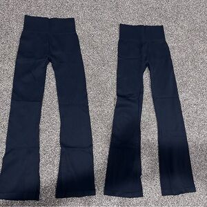 Bundle of 2 Ribbed Yoga Pants – Black – XS